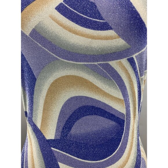 Bebe Women’s M Multicolor Swirl Print Cap Sleeve Top - Picture 5 of 7